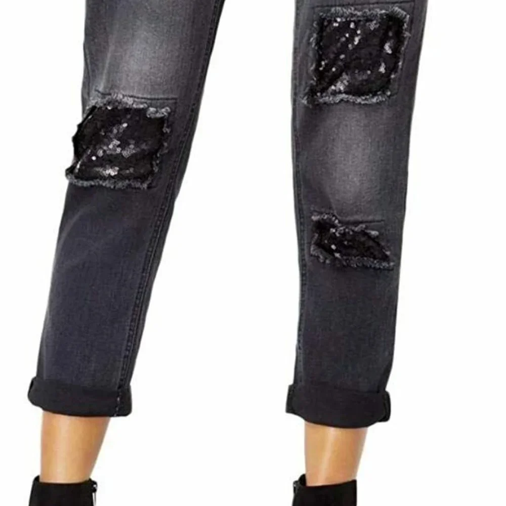 Jeans Dollhouse Womens Juniors Sequinced Distressed  Black Size  5 New With Tag
